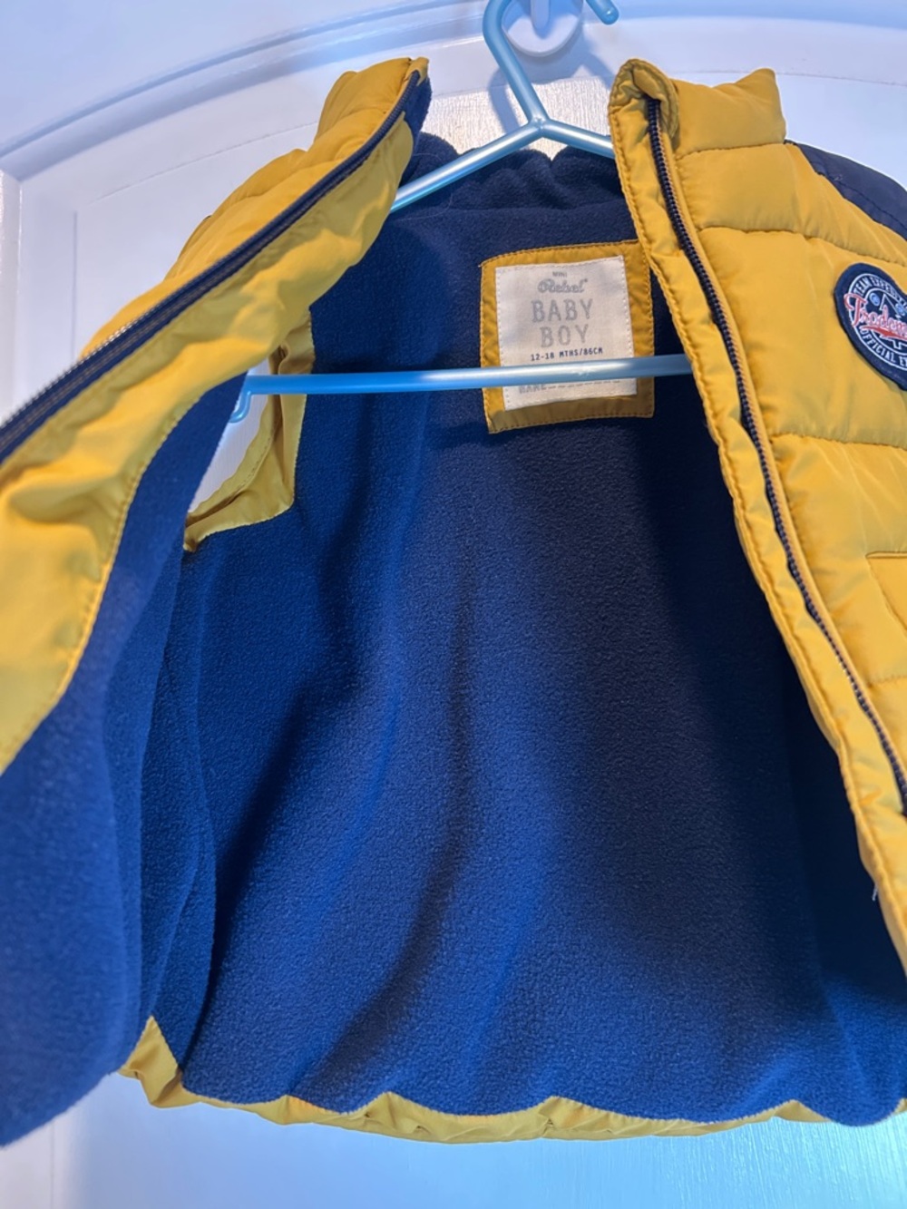 Mini Rebel Kids Puffy Vest - Mustard Yellow size 12-18 months - Picture 4 of 4